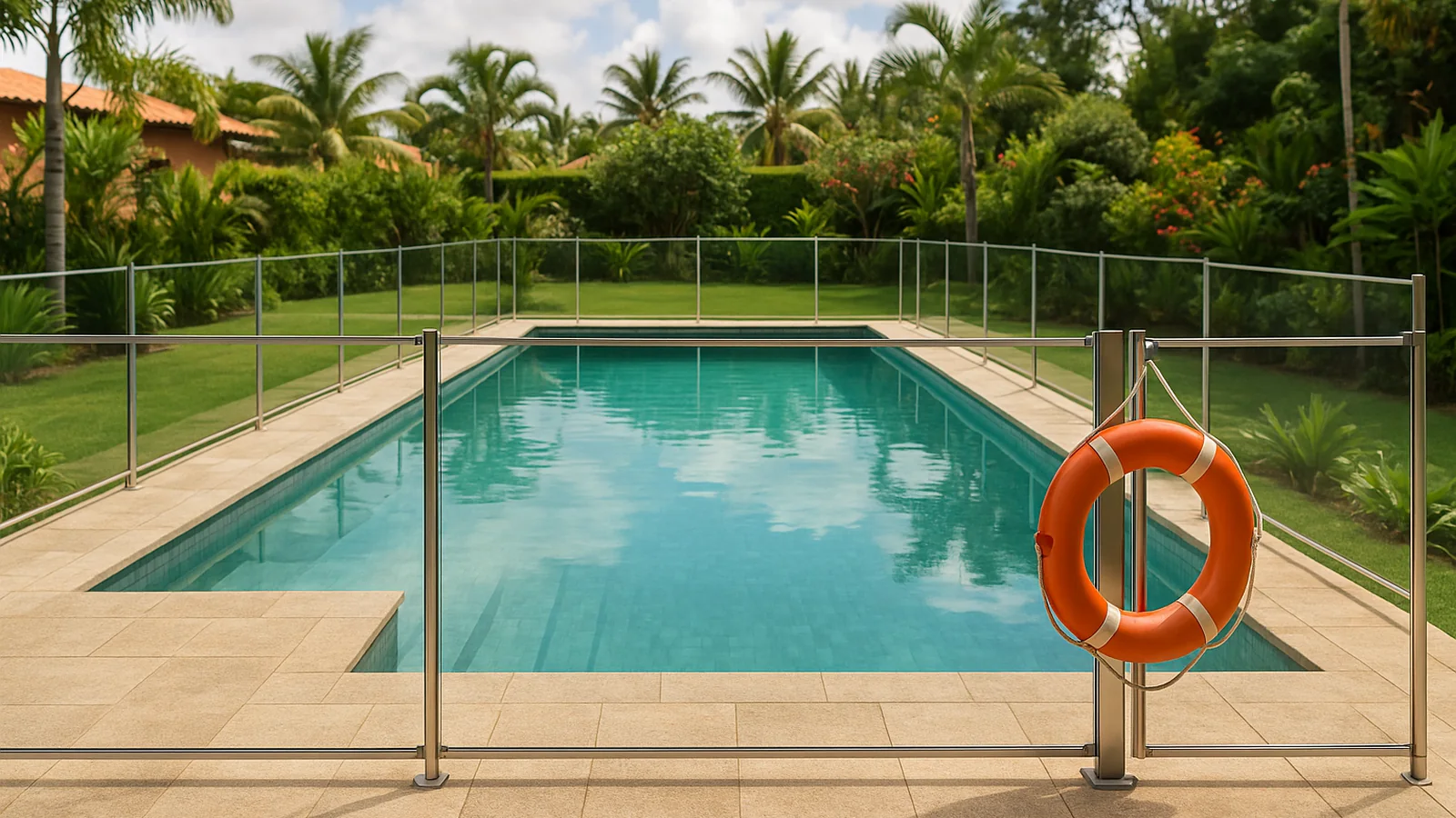 Ilustração: Piscina segura para crianças: as camadas de proteção que salvam vidas