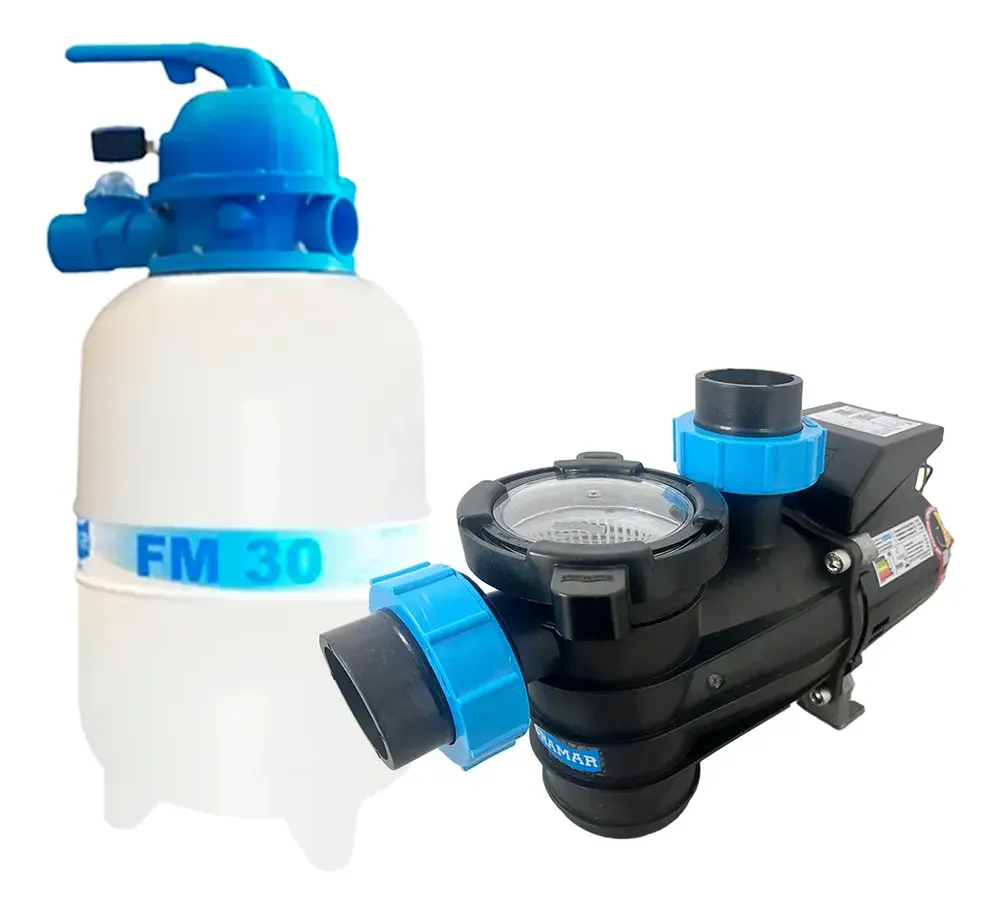 Kit Filtro Sodramar FM-30 + Bomba BMC-25 1/4 cv Monofásica – Piscinas até 28 mil litros