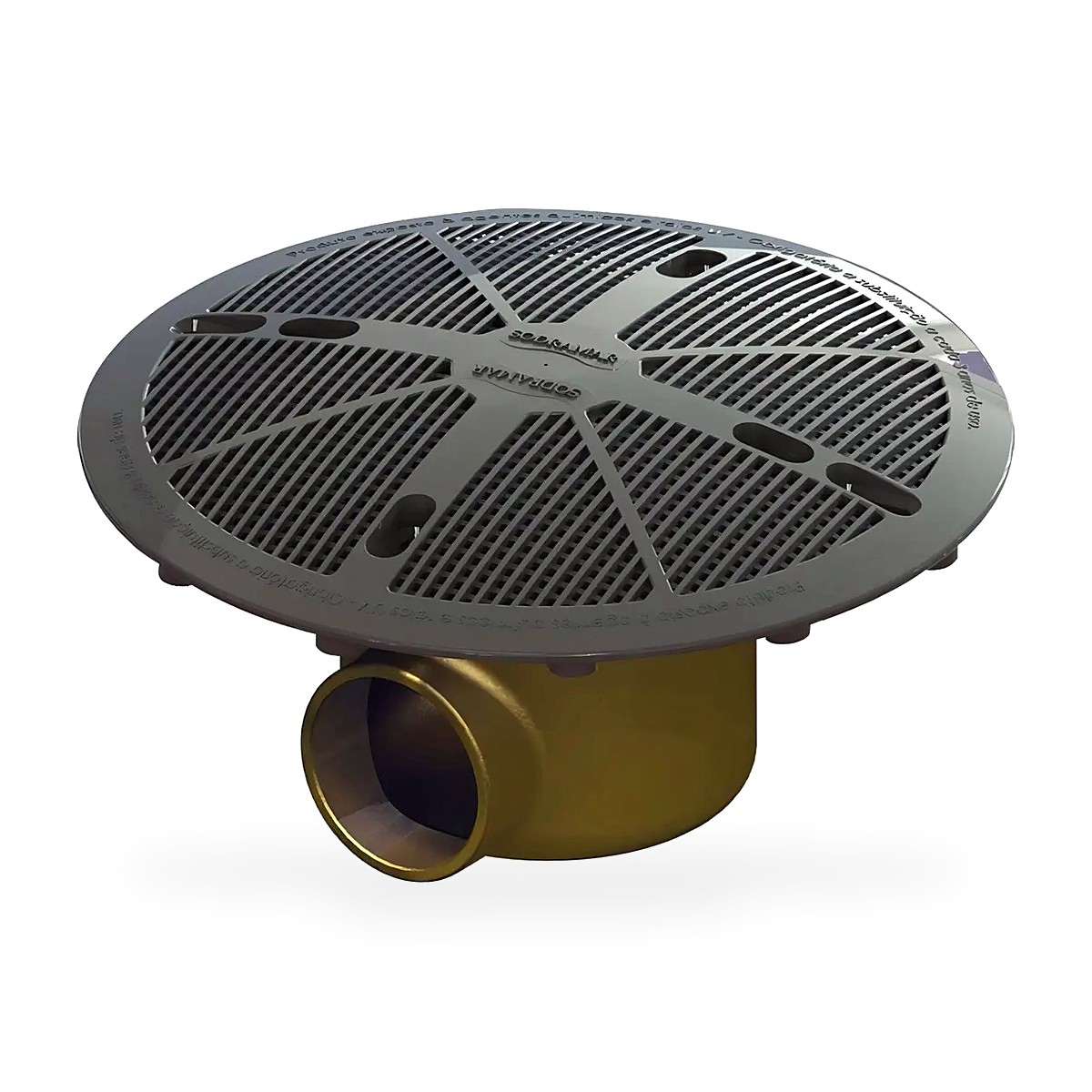Dreno de Fundo Anti-Turbilhão Sodramar 1.1/2" Base Latão com Tampa FSB Prata