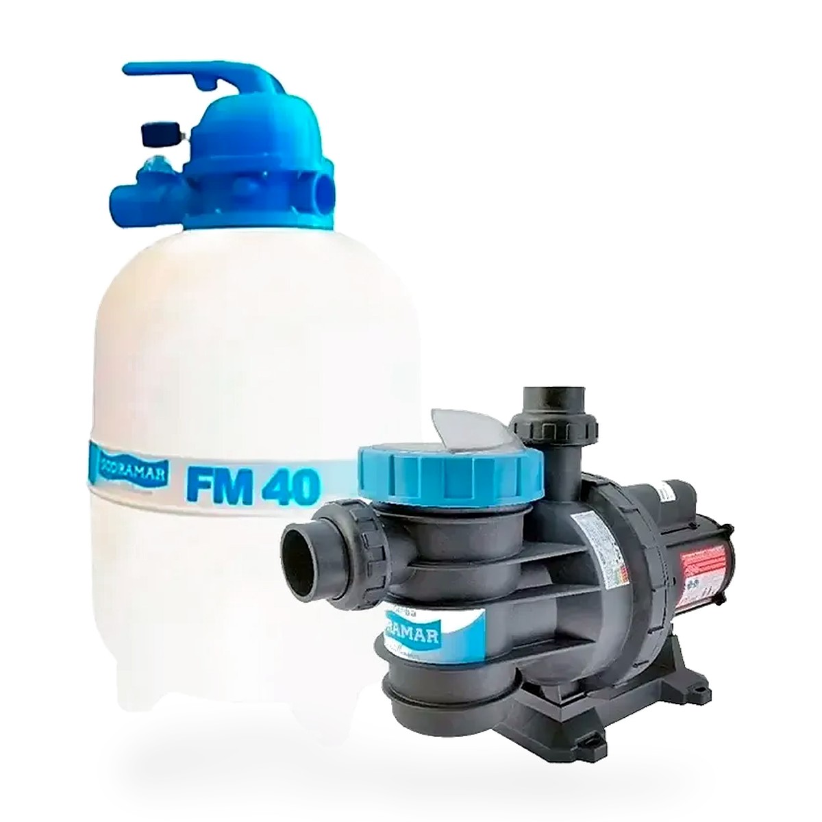 Kit Filtro Sodramar FM-40 + Bomba BMC-50 1/2 cv Monofásica – Piscinas até 50 mil litros