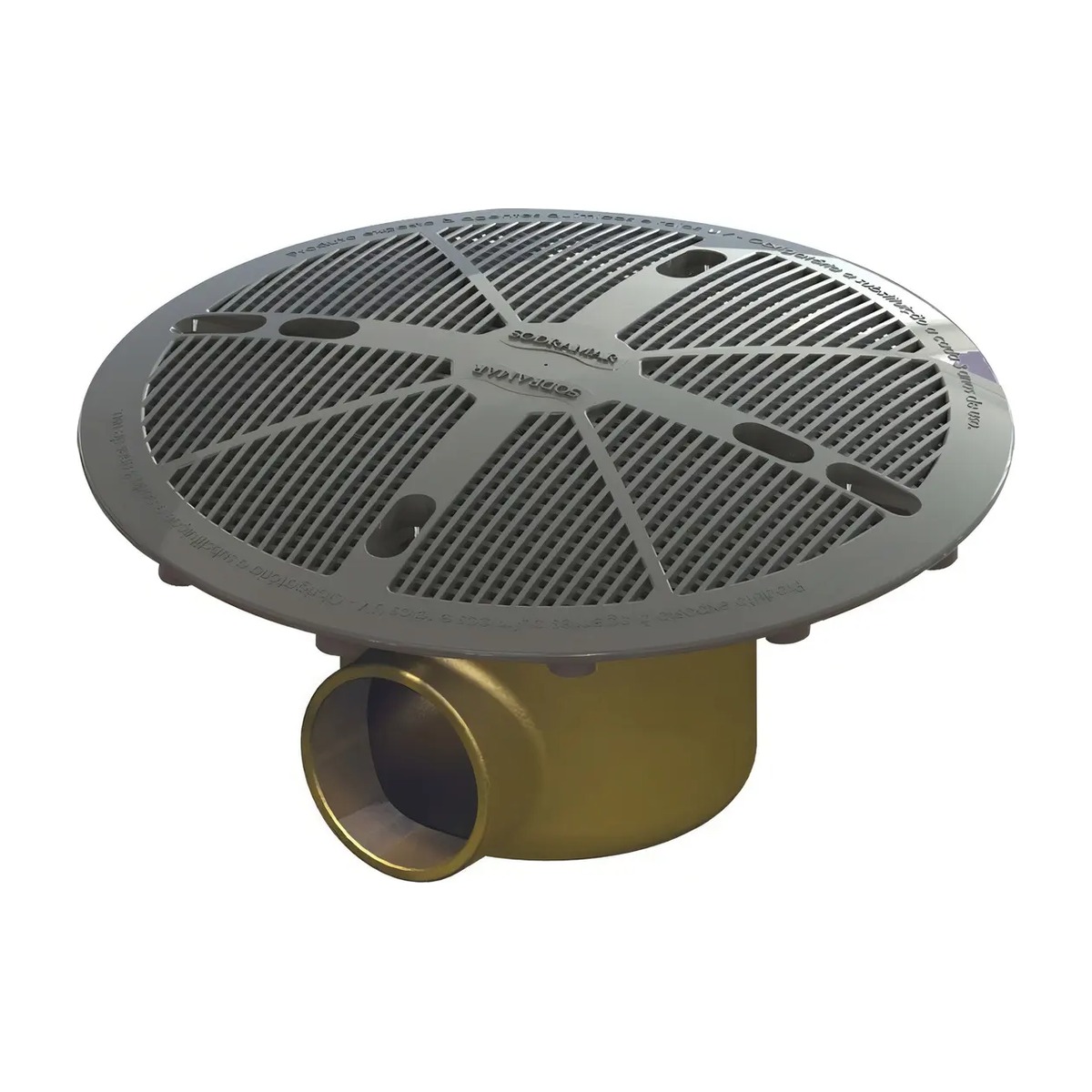 Dreno de Fundo Anti-Turbilhão Sodramar 1.1/2" Base Latão com Tampa FSB Prata